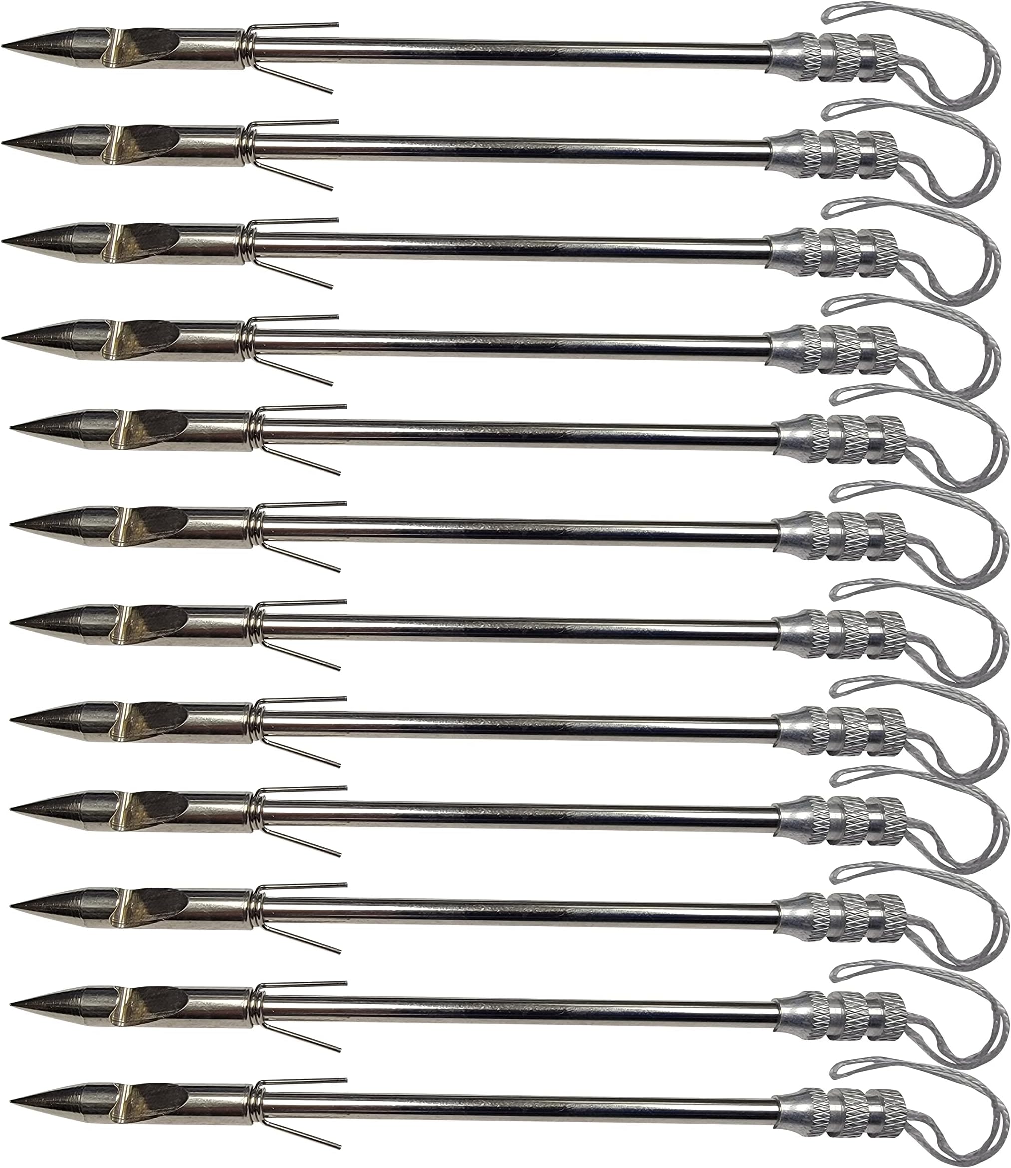 SAS Southland Archery Supply 6" Pistol Crossbow Bowfishing Bolts Stainless Steel Broadheads for Fishing Slingshot Darts - 12/Pack