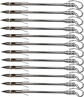 Southland Archery Supply 6" Pistol Crossbow Bowfishing Bolts Stainless Steel Broadheads for Fishing Slingshot Darts - 12/Pack (Silver)