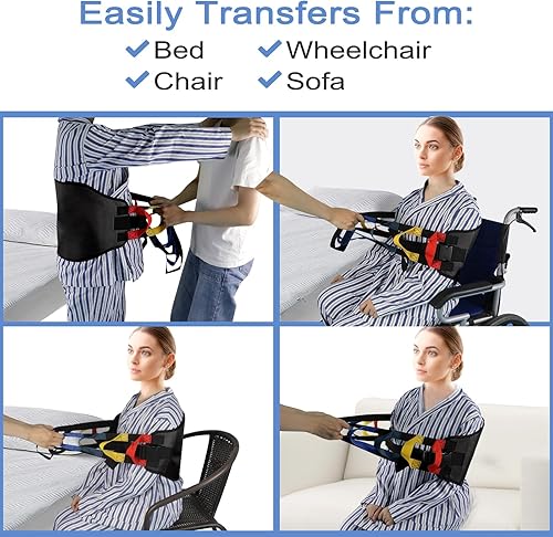 Miniatura 4 de Eslinga de transferencia, cinturón de transferencia para ancianos, cinturones de marcha para personas mayores, cinturón de elevación de pacientes de