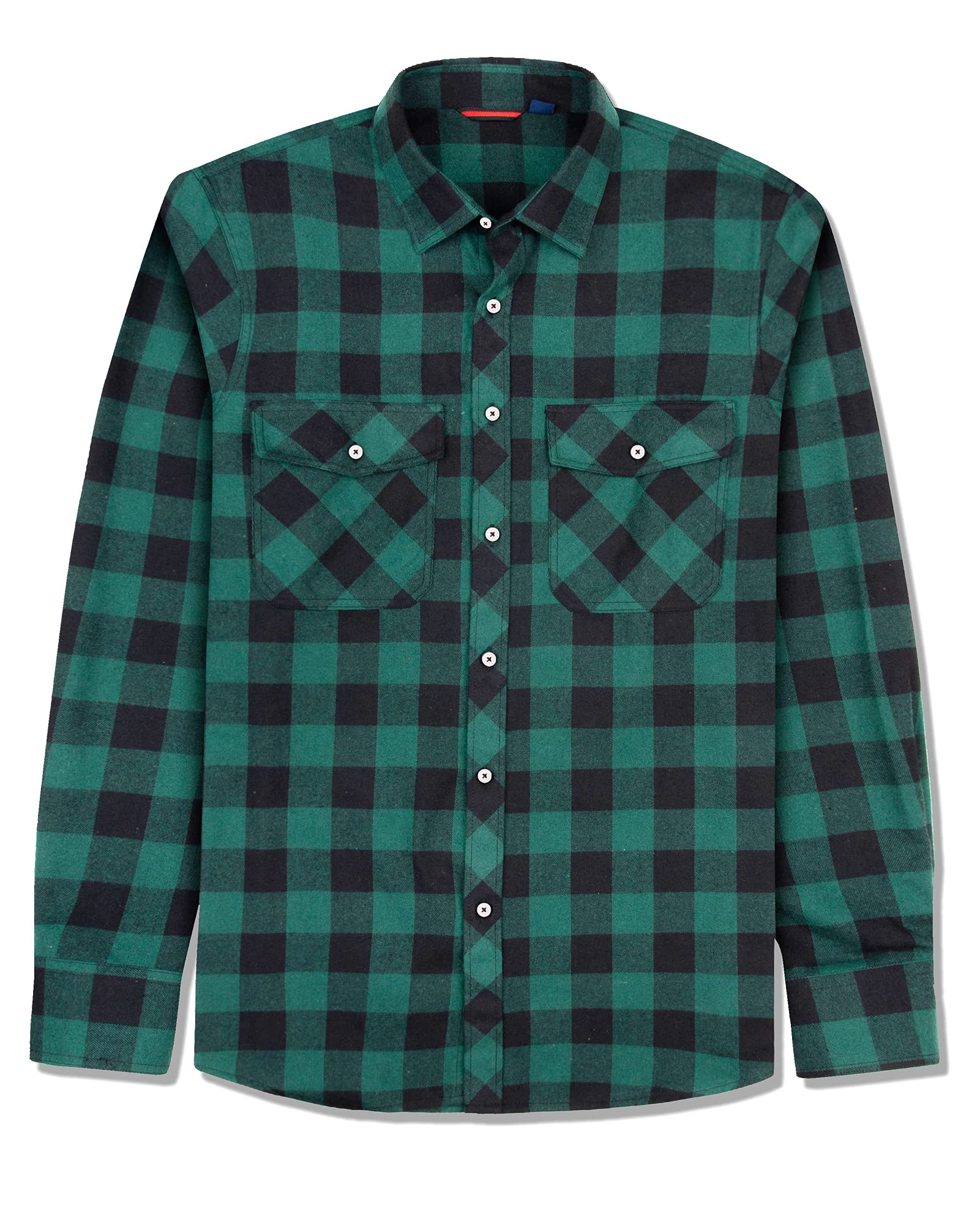 Mens Flannel Shirts Check Long Sleeve Lumberjack Plaid Casual Button Down Shirt with Pocket