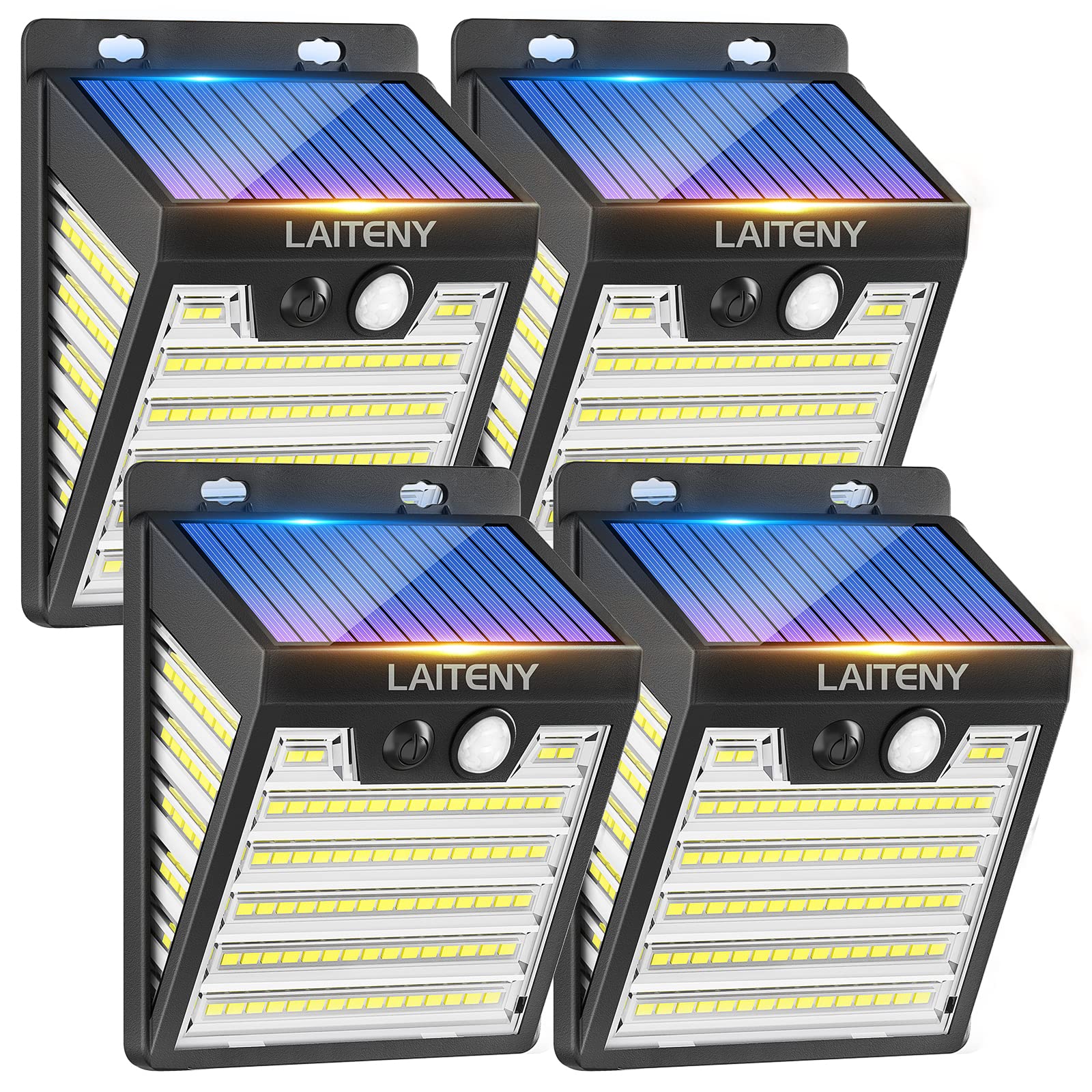 Solar Lights Outdoor Motion Sensor - IP65 Waterproof Motion Activated Security Lighting Outside Led for House Garden Patio Yard Wall Fence