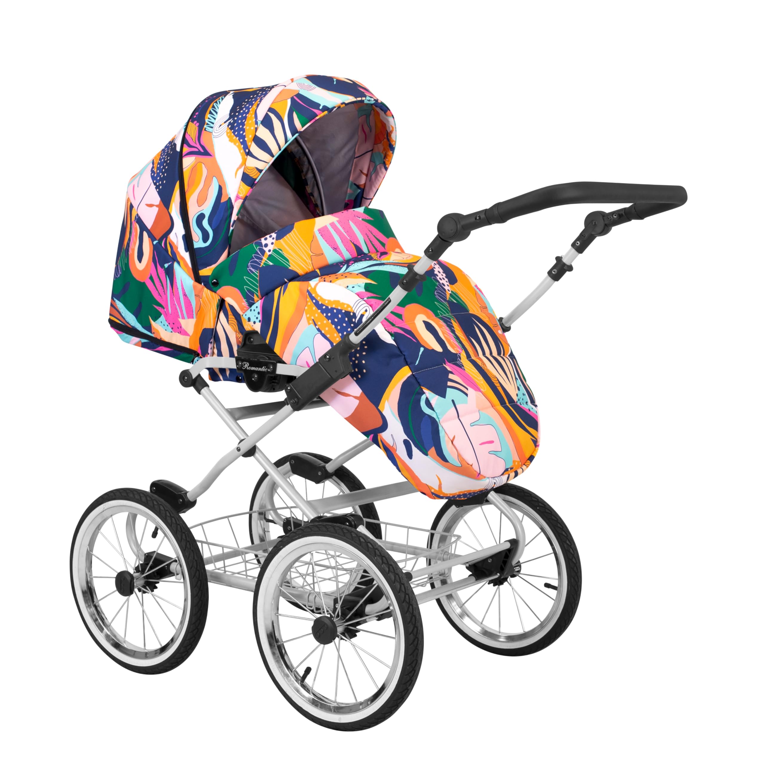 Passeggino per bambini 3 in 1 et 2 in 1 navicella carrozzina seggiolino auto KUNERT Romantic 3in1 et 2in1 passeggini (colorato- cornice grigia, 3in1 Cosmo)