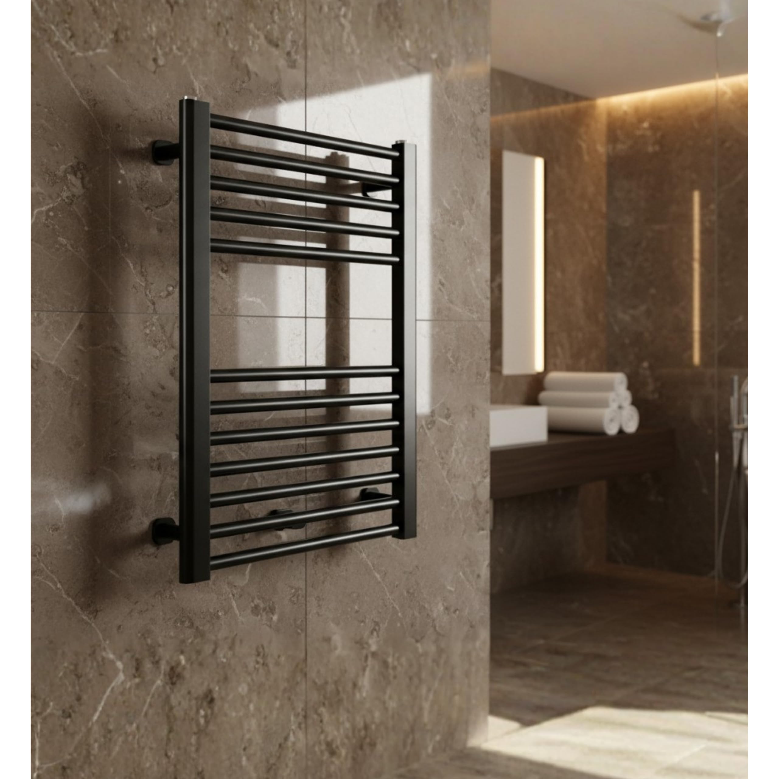 Grzejnik łazienkowy LUXRAD Basic G 628 x 500 mm czarny mat str. ZD 286W