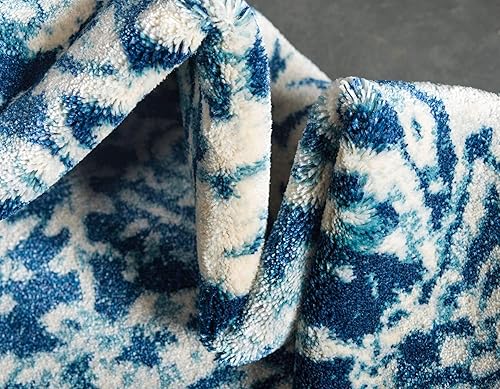 Miniatura 6 de Unique Loom Oslo Collection - Alfombra tradicional botánica azul marino (5 x 8 pies)