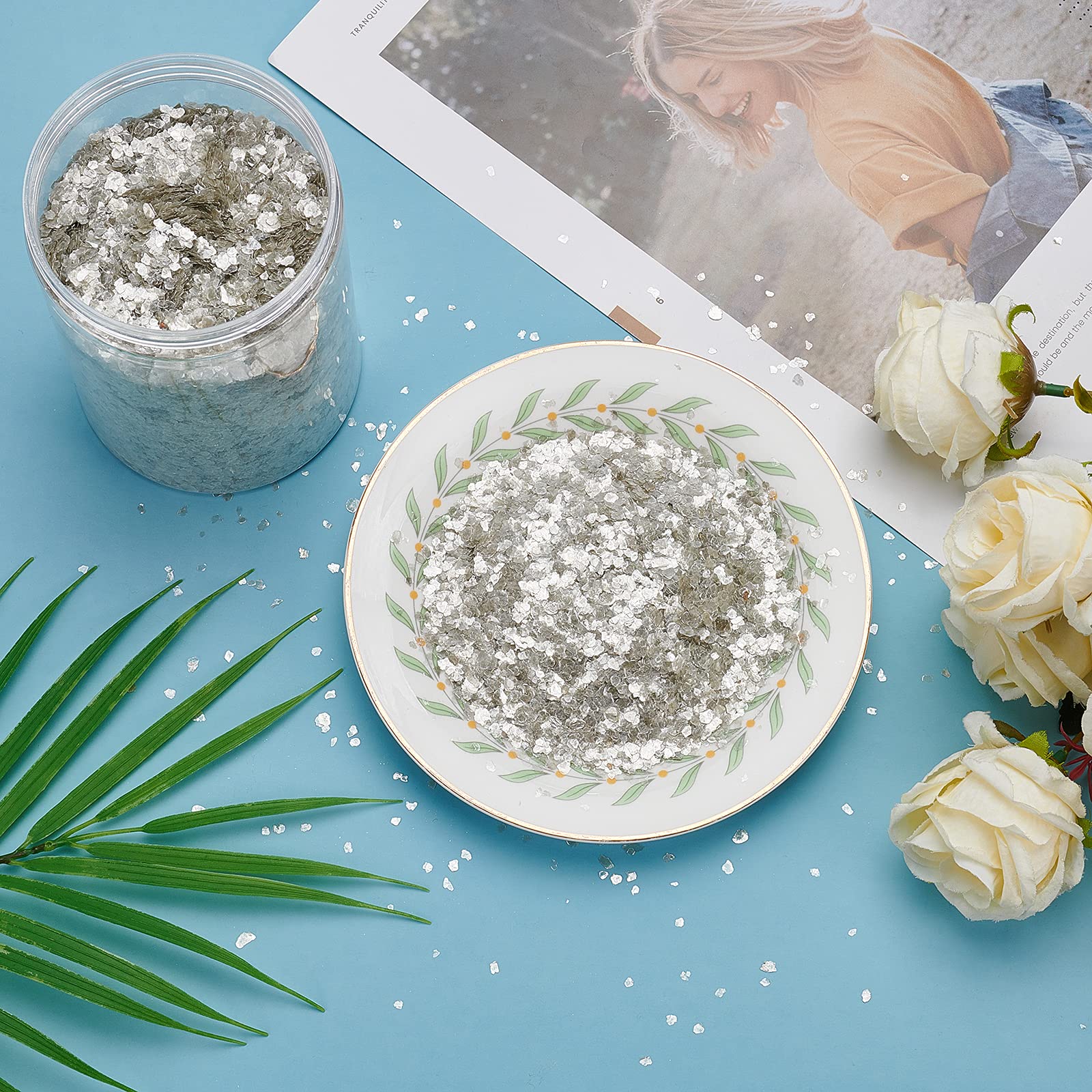 Paillettes artisanales en verre broyé pour résine, éclats de