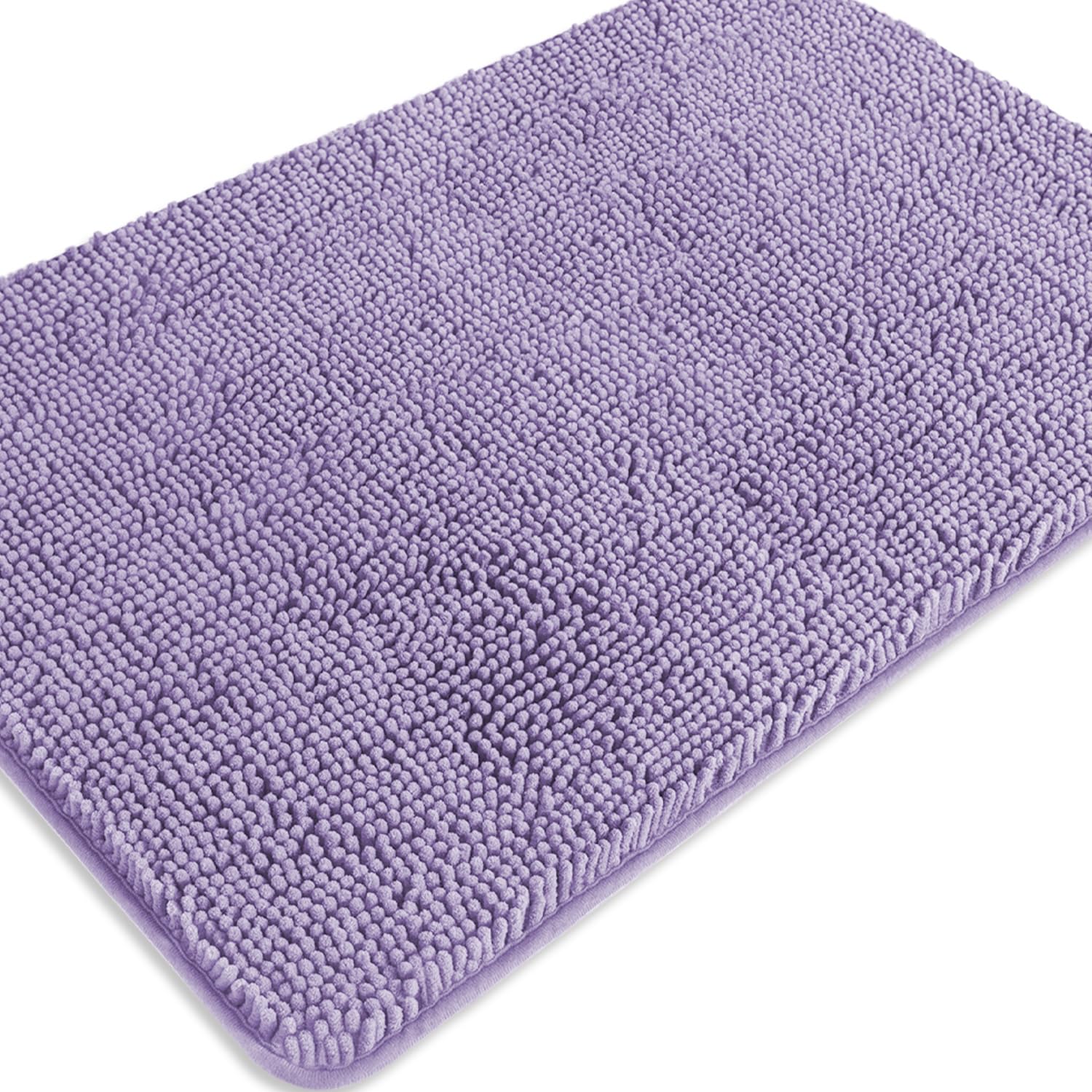 PureSwan Lavender Bathroom Rugs – Absorbent and Washable Bath Mat, Non-Slip, Thick Soft Chenille Bath Rugs for Bathroom Floor, Shower, Sink - 24" x 36