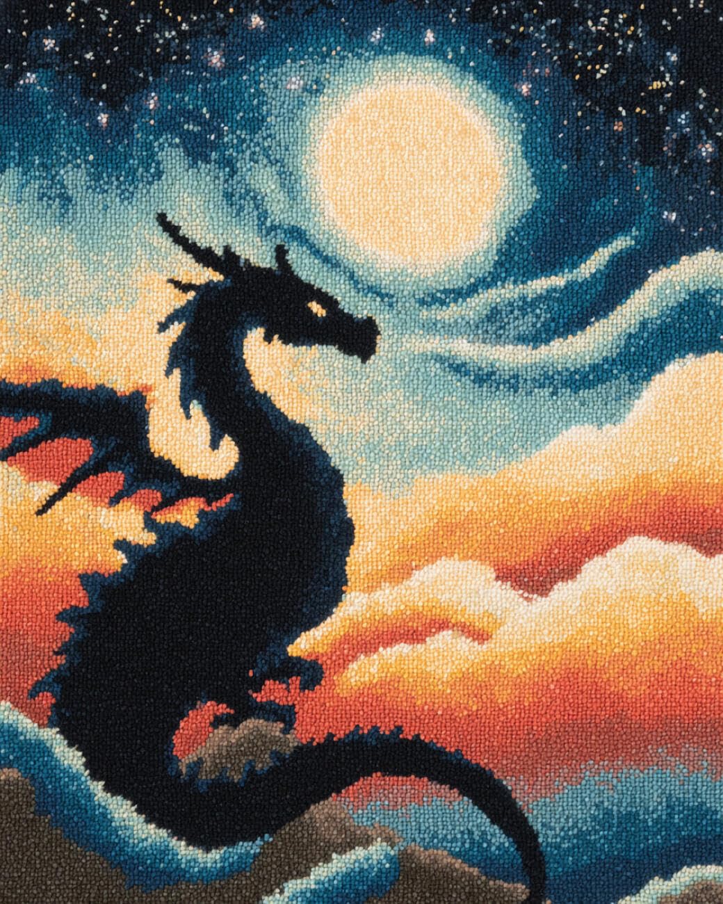 Henypt DIY Latch Hook Rug Kits Cartoon Dragon 80x115cm