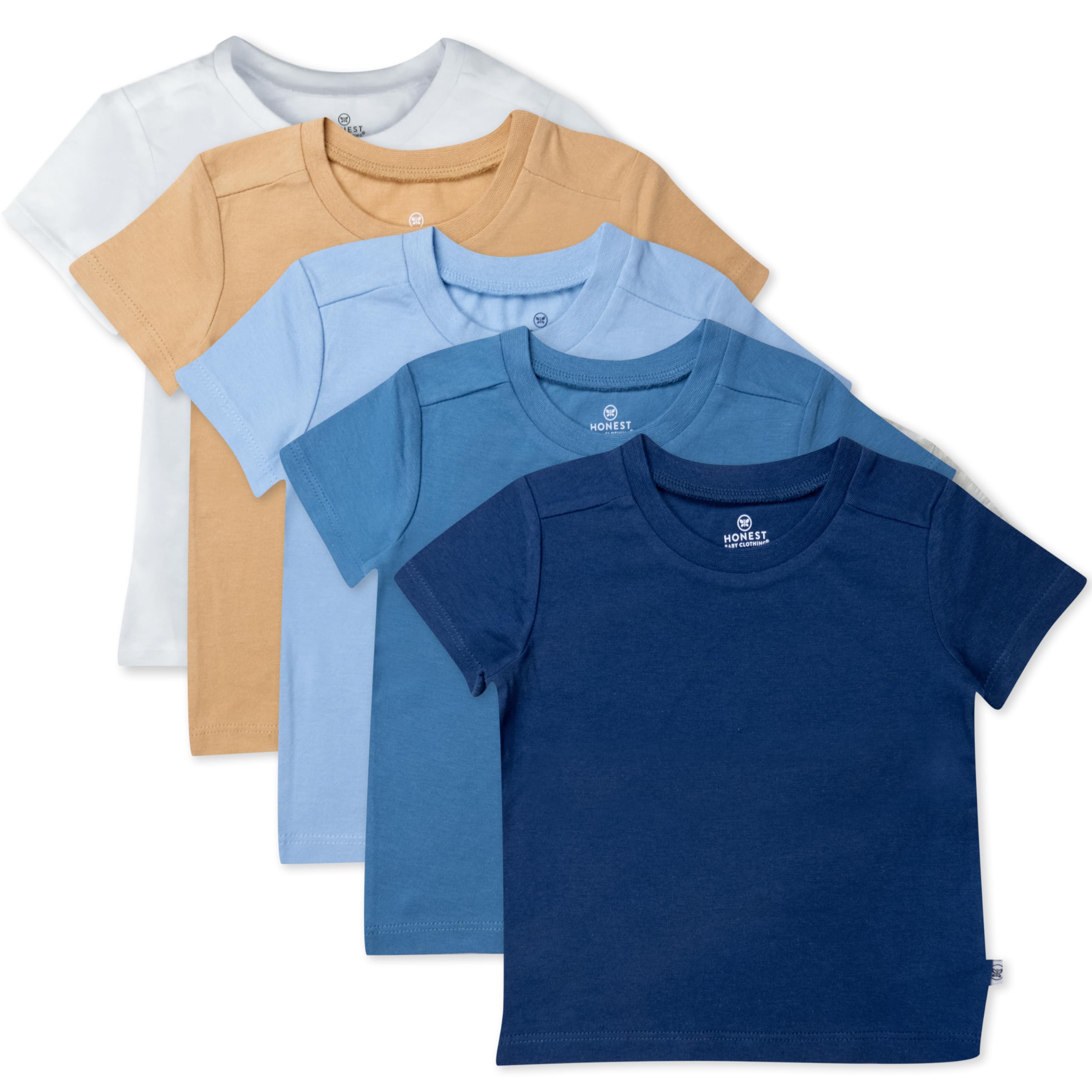 HonestBaby Baby Toddler &amp; Kids' 100% Organic Cotton Short Sleeve T-Shirts (10-Pack)