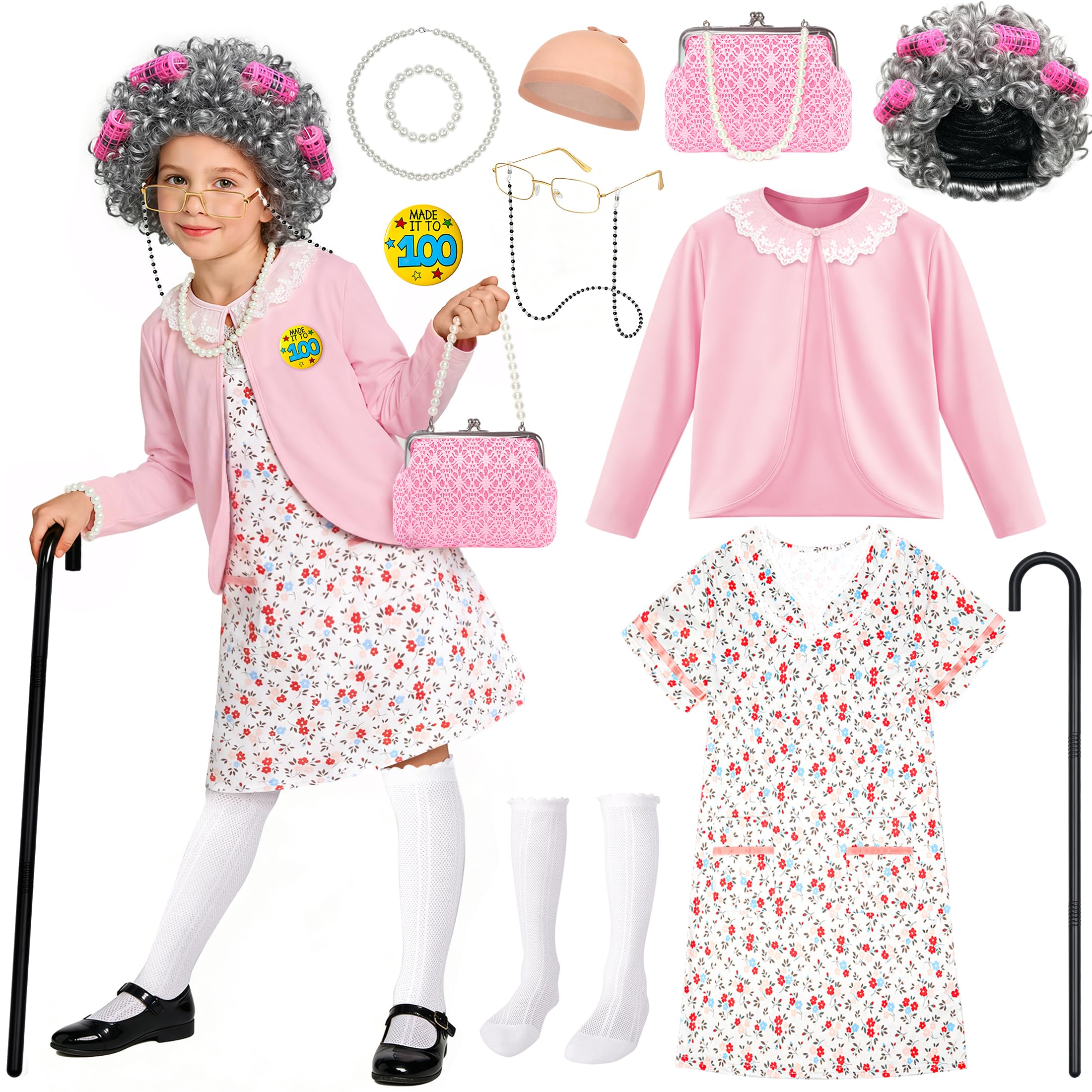 Princess Dress Up CLothes & Old Lady Costume for Kids