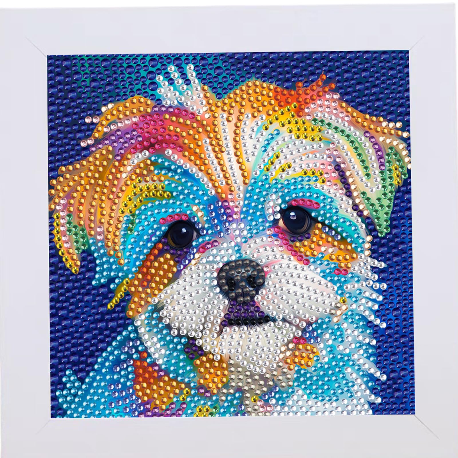 Hlyldl Picture 8 Animal Diamond Painting Kits For Adults 5D Elephant Cow Diamond Art Kit Paint By Number For Beginners,Gem Painting Bedroom For Home Wall Decor Gifts 18X18cm (,18X18cm)