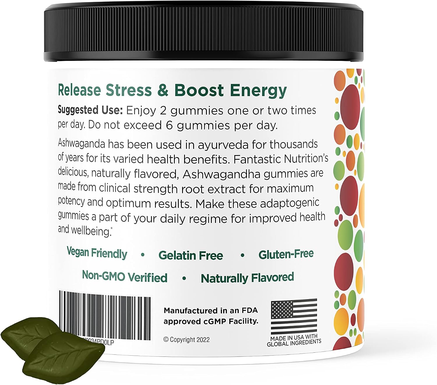 Buy Fantastic Nutrition Ashwagandha Gummies 120 Count. Helps Reduce
