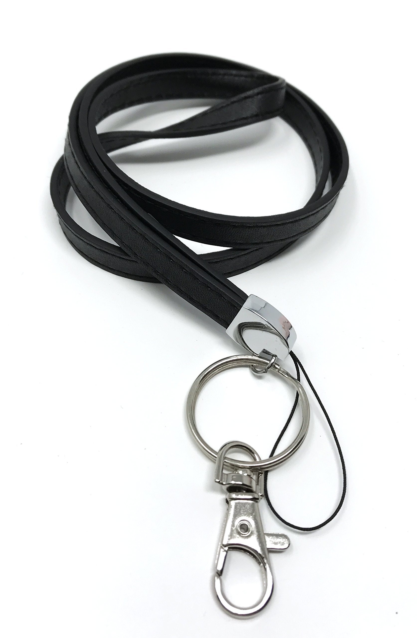 WigsPedia Deluxe Durable PU Leather Necklace Lanyard for ID Badge Holder, Key fob Cell Phone, Key, USB, Camera