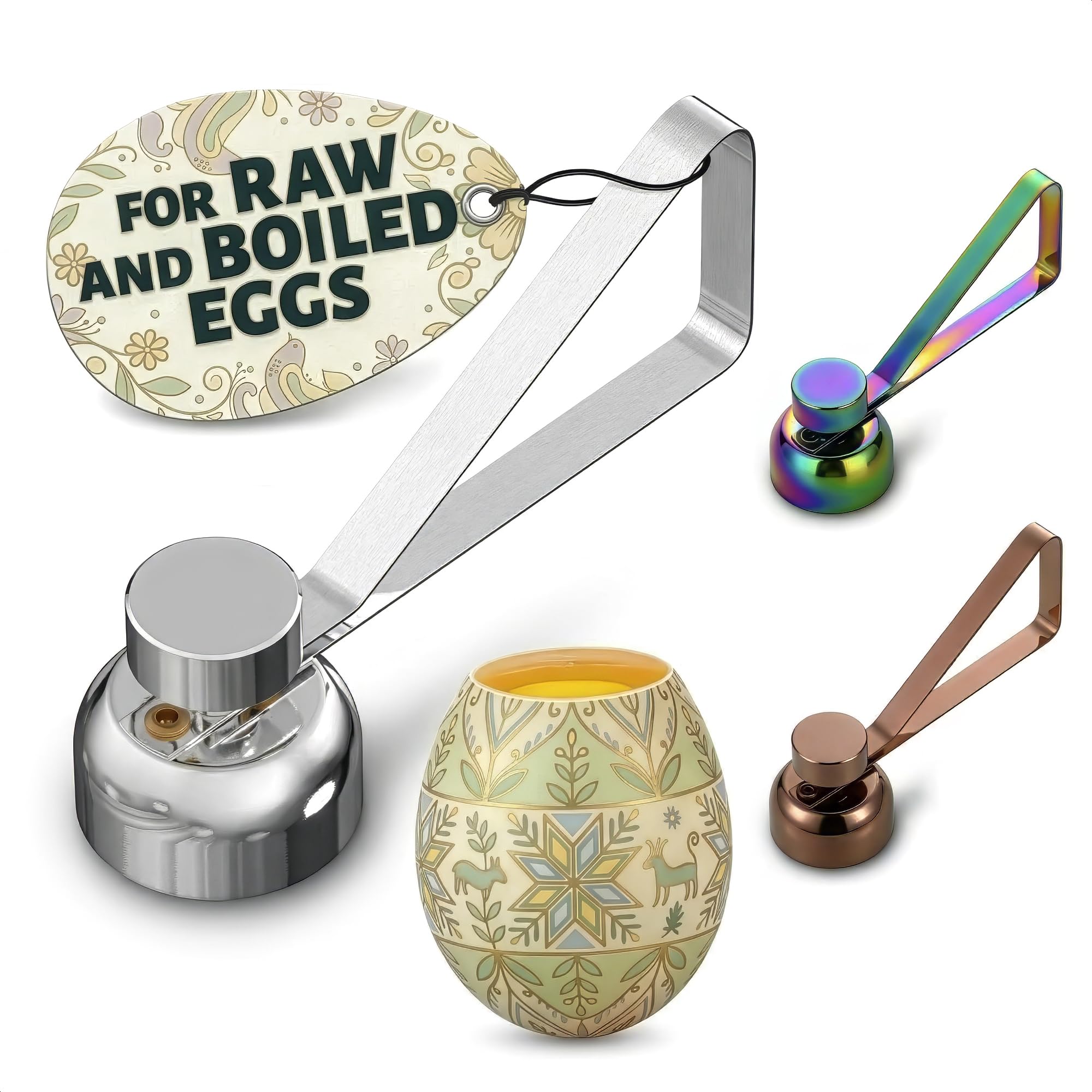 Egg Cracker Tool for Raw Eggs - Egg Shell Opener for Soft-Boiled Shell Tops, Stainless Steel Topper with Adjustable Effort - Clean Cut Design for Breakfast Prep, Custards, Baking & Home Kitchen Tasks