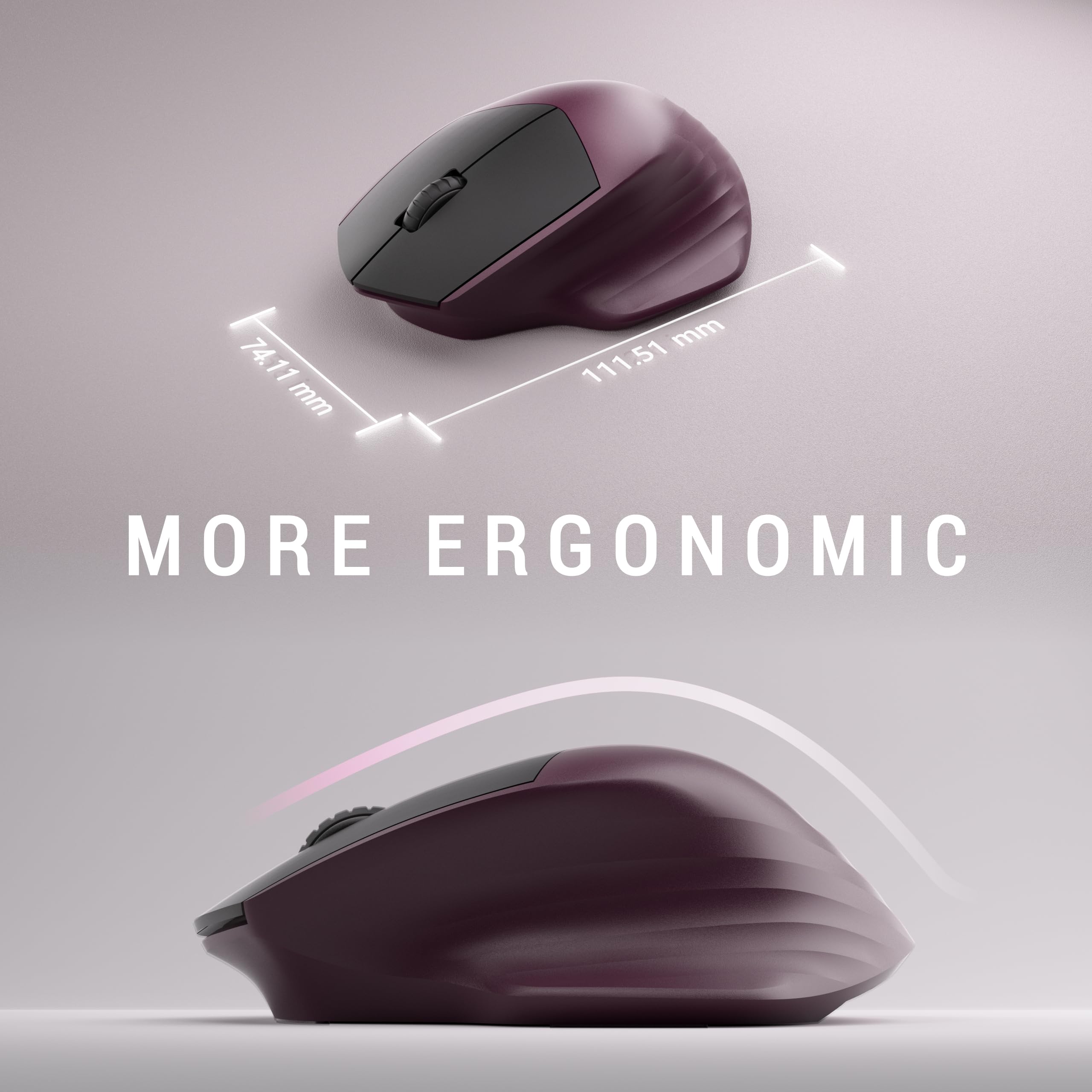 MPTOG Combinazione di tastiera e mouse ergonomici con poggiapolsi, chipset BK, tastiera e mouse da ufficio colorati di dimensioni standard, pulsante di accensione, ricevitore USB per PC portatile