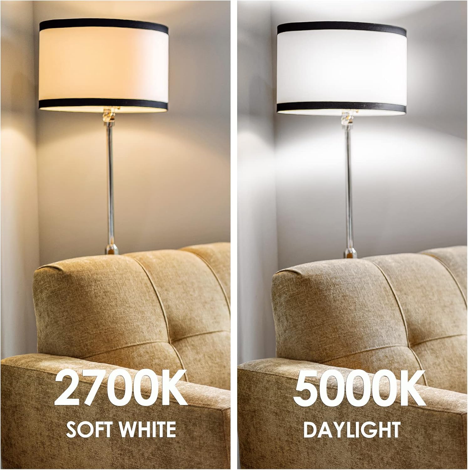 E ENERGETIC LIGHTING 150 Watt LED Light Bulb, Super Bright A21 Daylight 5000K, Non-Dimmable, 2300lm, High Lumen Light Bulbs, UL Listed, 2-Pack