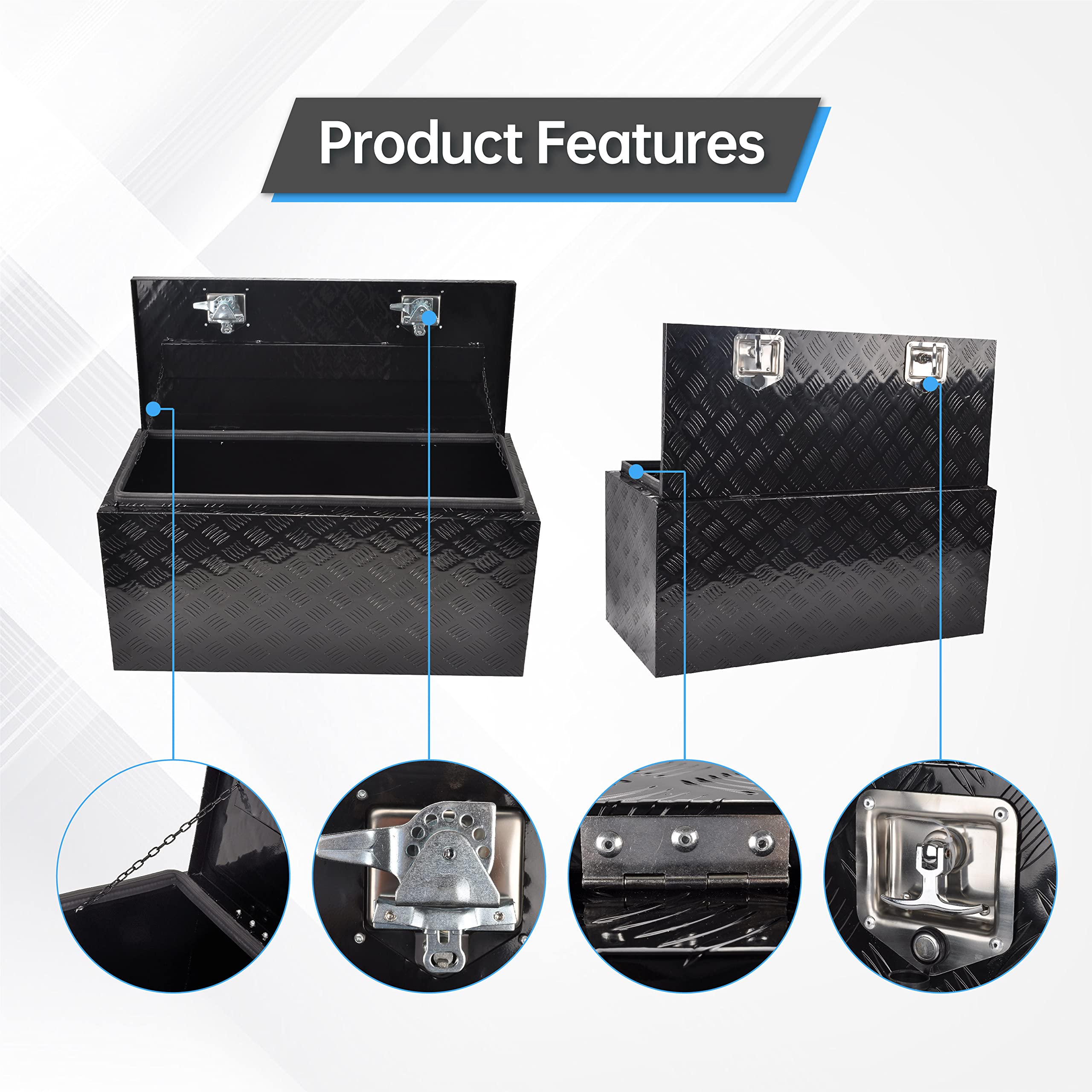 Festnight Aluminum Tool Box Truck Plate Toolbox with India