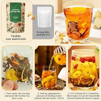 Liver & Kidney Detox Tea - Dandelion Wolfberry Tea, 7 Herbal Ingredients Blend, Goji Berry Chrysanthemum Chinese Cassia Seed Kidney Cleanse (1)