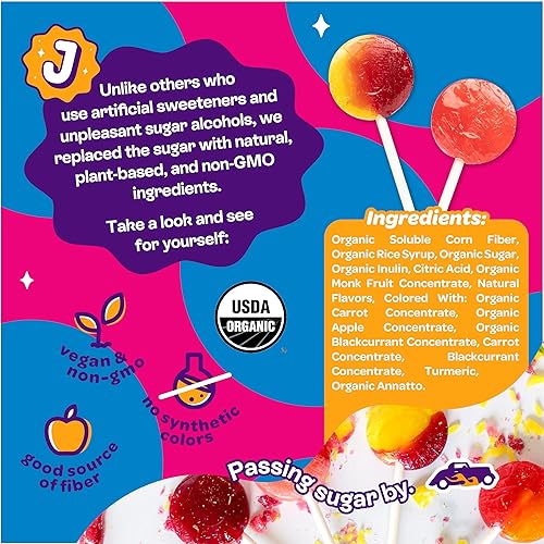 Miniatura 4 de JOYRIDE by Project 7 - Paletas orgánicas bajas en azúcar, 0.04 oz de azúcar por Lolli, vegano, caramelo duro sin OMG, sabor variado, 3 paquetes (12