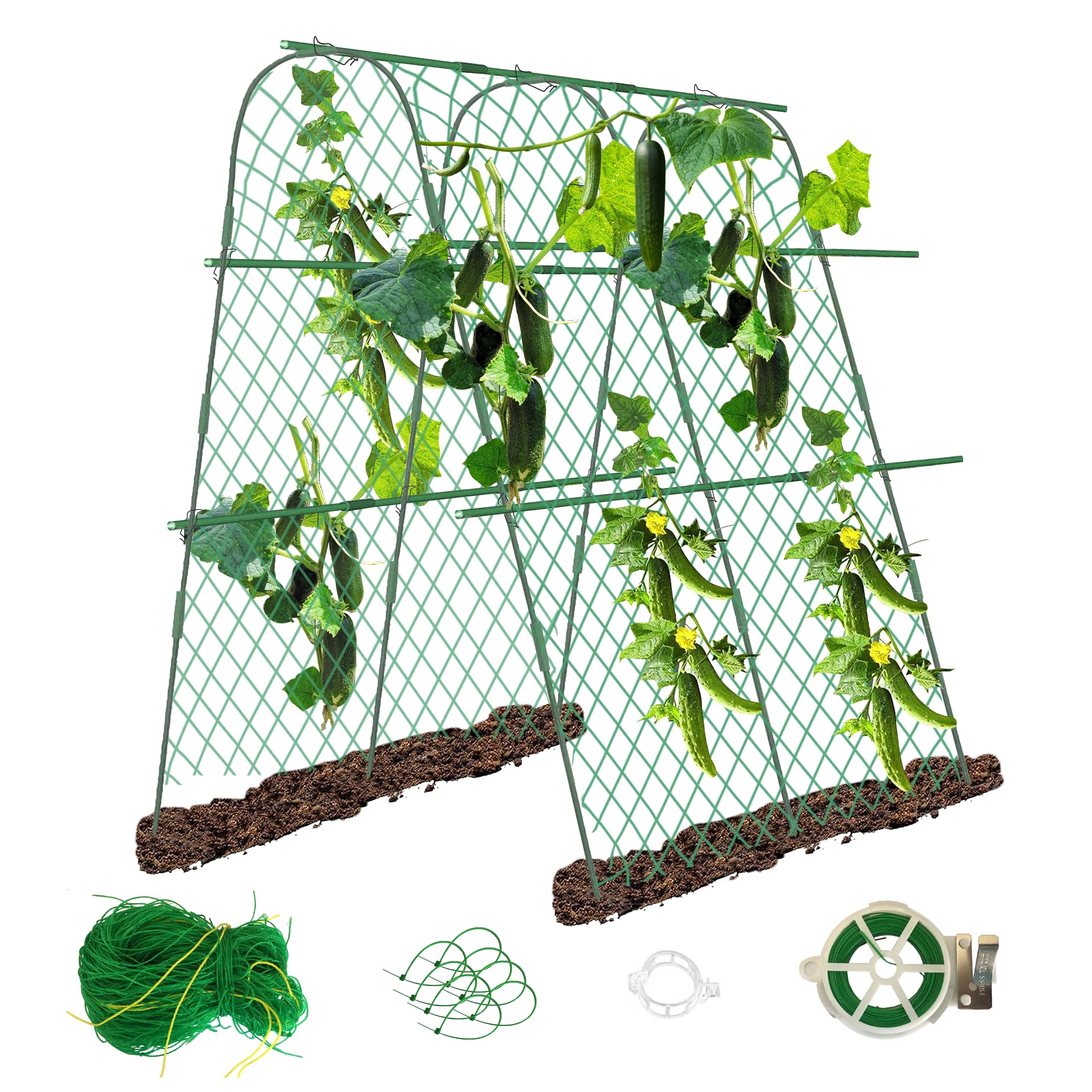 Enrejado de tomates, pepinos, 160 x 140 x 120 cm, enrejado en U, de metal, para jardín, pepinos, frambuesas, ayuda para flores y plantas frutales