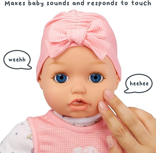 Miniatura 6 de Baby Born My Real Baby Doll Annabell - Blue Eyes Muñeca realista de cuerpo suave a partir de 3 años, efectos de sonido, bebidas y húmedas,