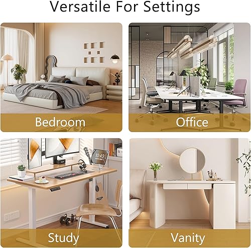 Miniatura 5 de VECELO Silla de escritorio giratoria de poliuretano moderna con respaldo y ruedas rodantes, altura ajustable del asiento para niñas y mujeres,