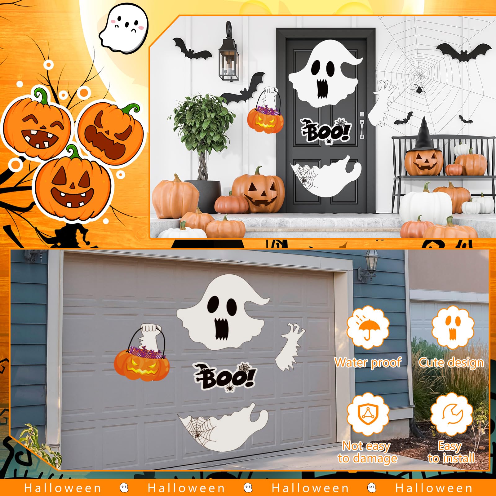 Générique Accessoire Automobile Halloween - Décor Effrayant Amusant Pour Véhicule,Griffes Gothiques Résistantes Intempéries Pour Camion Berline Camping-Car Fête Halloween Garage Maison