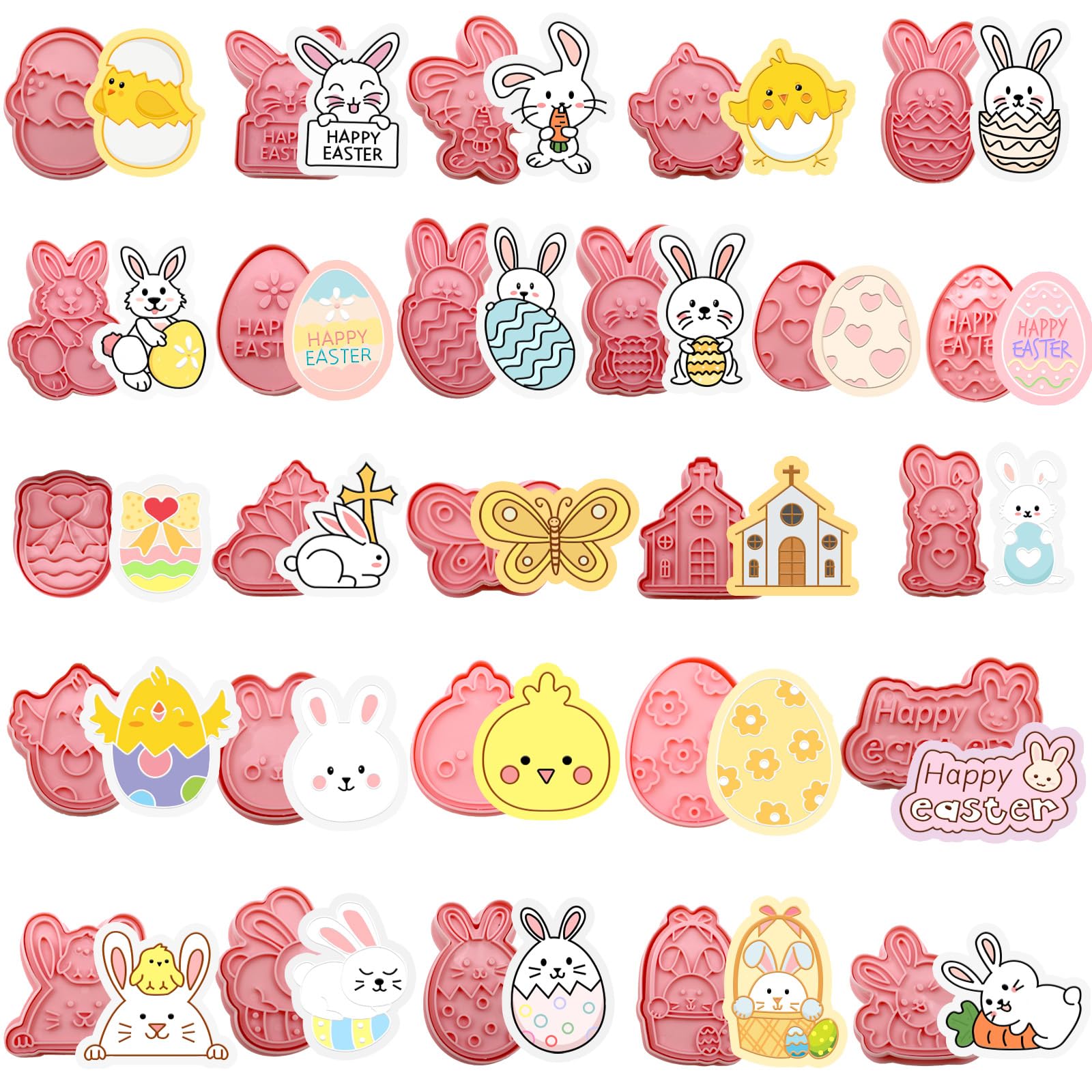 26pcs Easter Cookie Cutters Stamps Biscuit Baking Tools Embossing Cookie Molds …