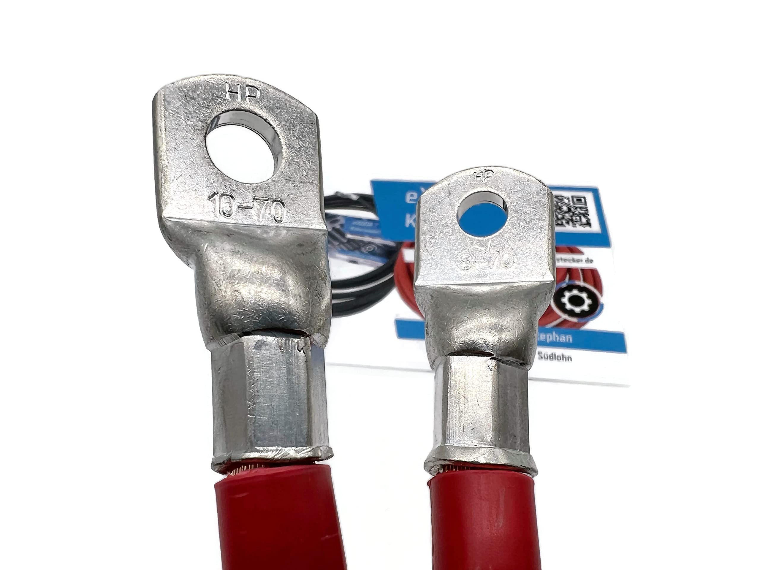 Exoda Batteriekabel 70 mm² 1,8m Kabelschuhe M8 und M10 Rot flexibles Kabel für Auto Boot Motorrad max 3136 Watt 99 Prozent Kupferanteil hochwertige Verarbeitung