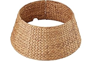 Charming Woven Hyacinth Christmas Tree Collar: A Festive Touch for Your Holiday Decor