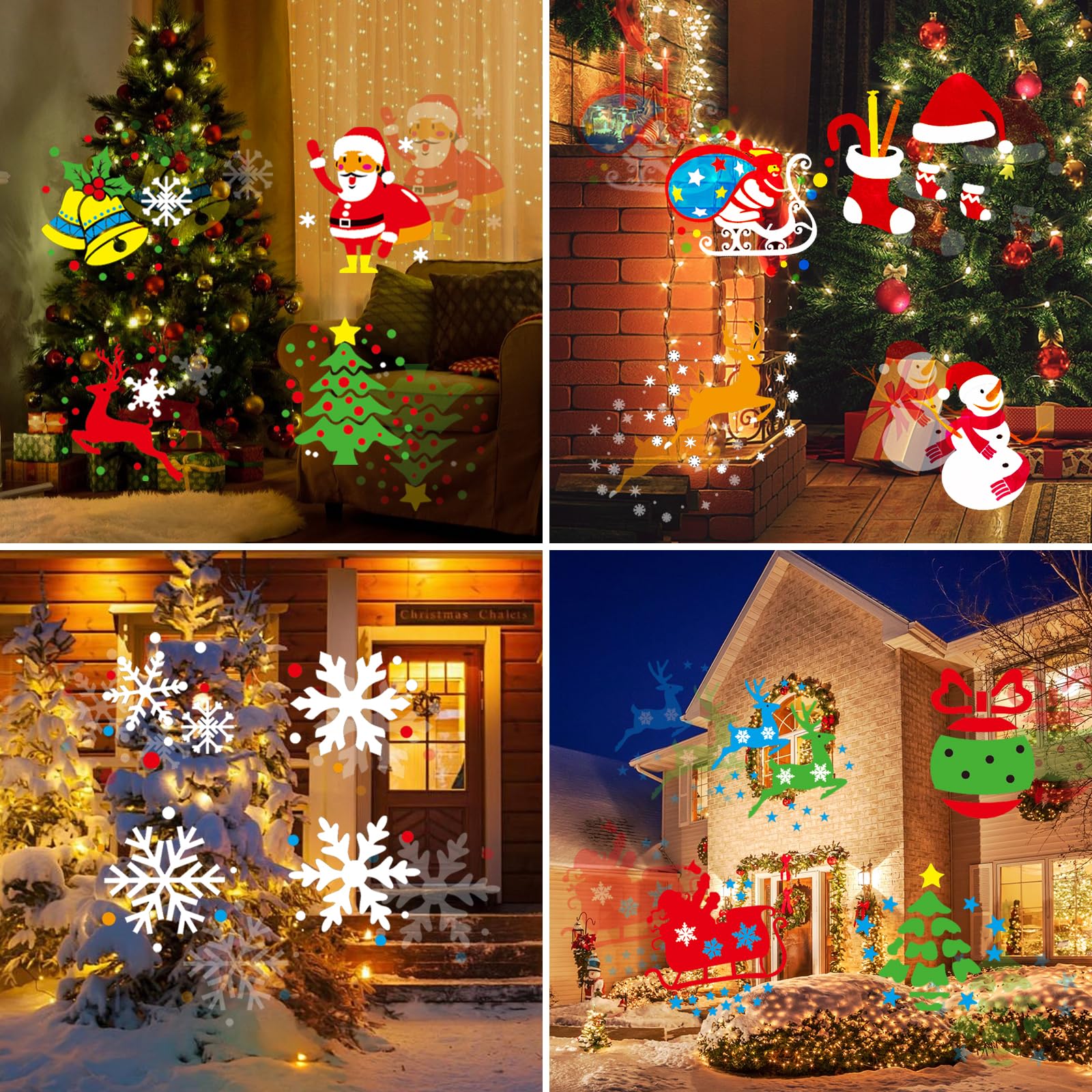Proyector Navidad Exterior, Proyector Luces Navidad Exterior de 16 Diapositivas, Proyector Navidad con Control Remoto, para Regalos, Fiestas, Boda Exterior,Interior