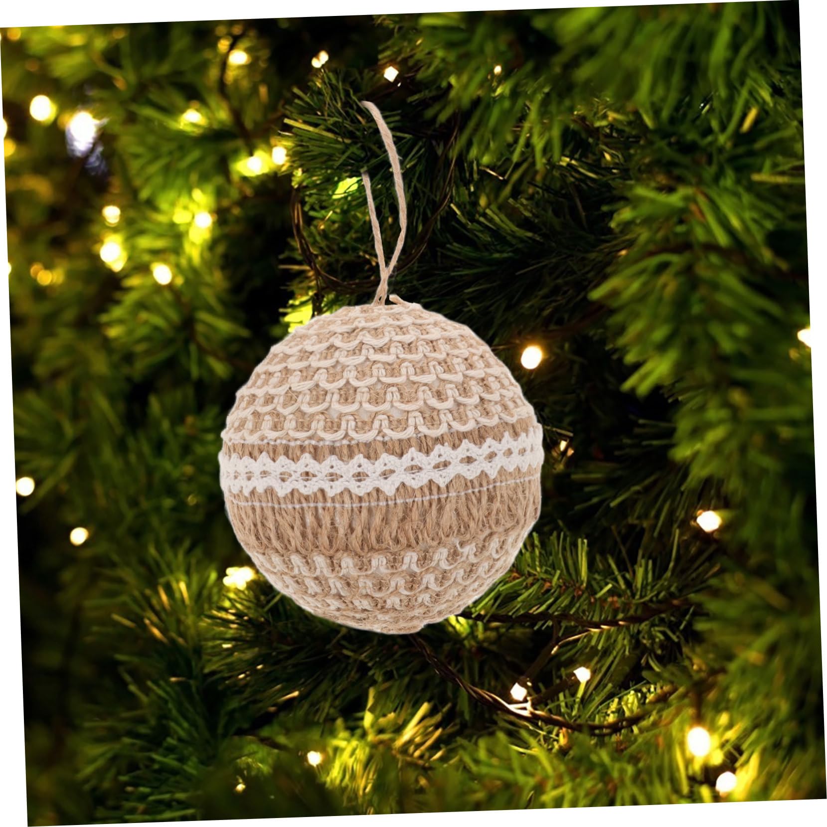 ARTIBETTER Bolas Cuerda De Yute De Adornos Colgantes Decoración De Árbol De Accesorios Y Celebraciones Navideñas 3 Piezas X 4