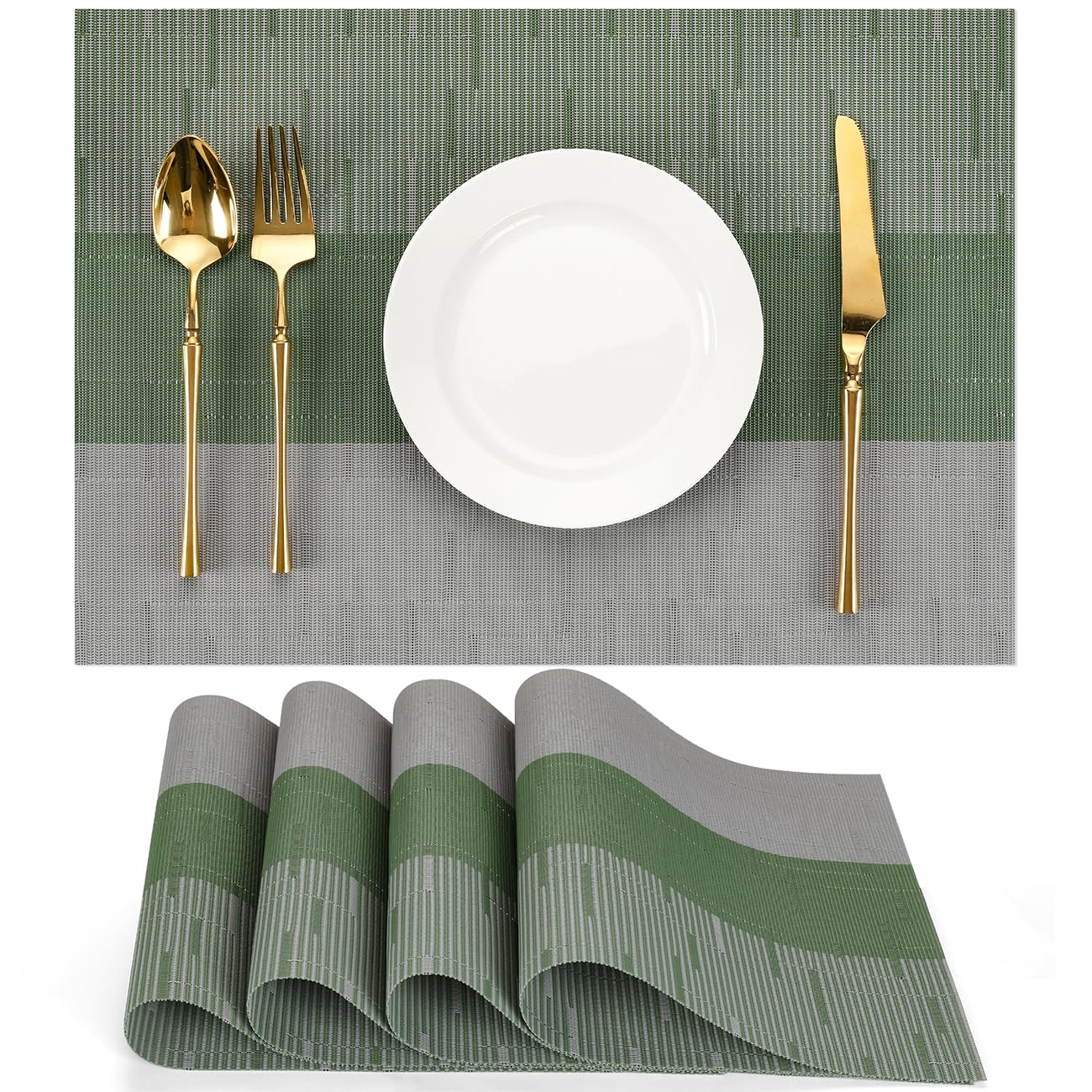 Chitomars Placemats Set of 4, Vinyl Woven Heat-Resistant Place Mats
