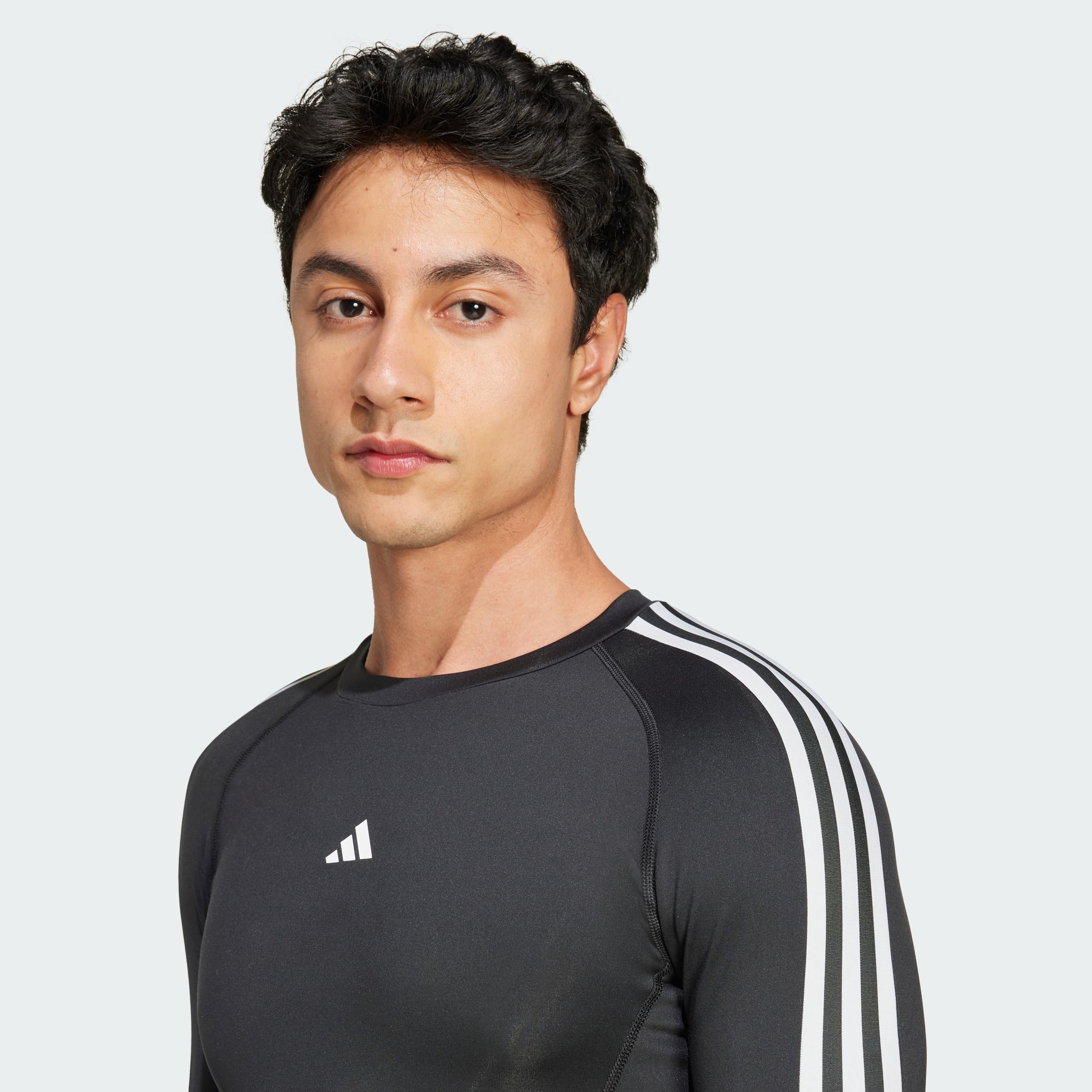 adidas Uomo Techfit Compression Training 3-Stripes Longsleeve