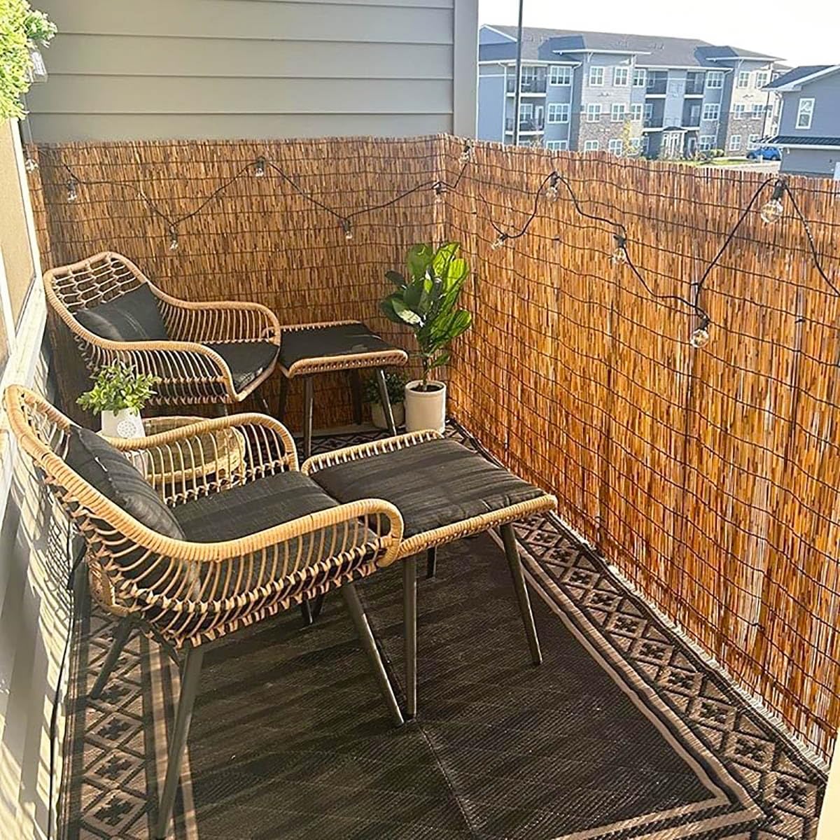 Questo Rotolo di Recinzione per la Privacy in bambù - Pannello da Giardino Naturale, divisorio per Balcone Resistente alle intemperie, Altezza Regolabile da 60 cm a 180 cm, Ideale per cortil