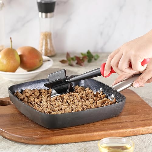Miniatura 7 de MONGSEW Picador de carne, triturador y triturador resistente al calor para carne y hamburguesa, triturador de carne molida, espátula de carne de