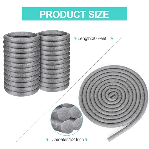 Varilla de respaldo de espuma de 58 pulgadas de diámetro x 150 pies de longitud, para espacios y juntas, varilla de refuerzo de hormigón