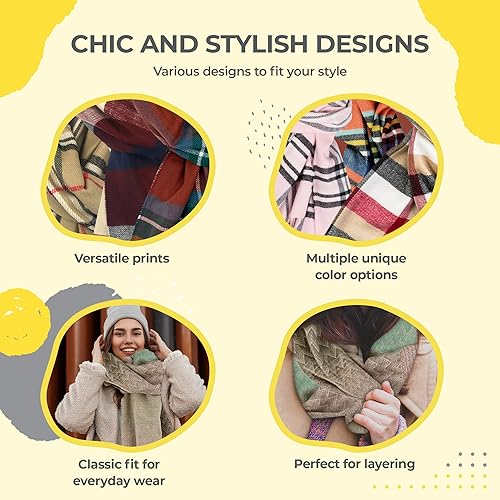 Miniatura 3 de Plum Feathers - Bufanda de invierno unisex para hombre y mujer, tacto de cachemira, súper suave