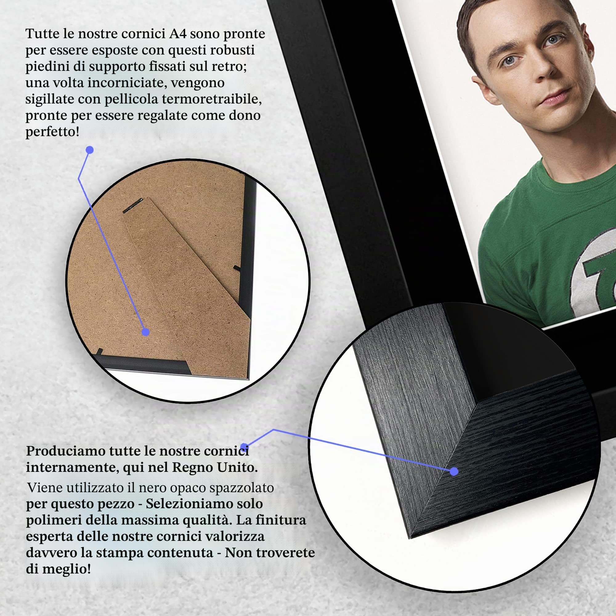 HWC Trading FR A4 Jim Parsons Big Bang Theory Sheldon Cooper - A4 Framed Regali Stampati Autografo Firmato Immagine Per Gli Appassionati Di Show Televisivo