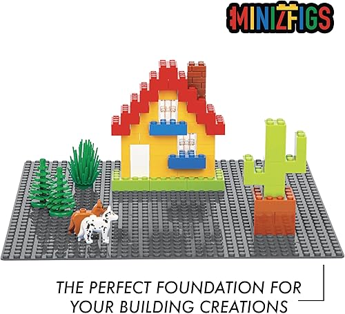 Miniatura 5 de Minizfigs Placa de ladrillo de construcción clásica de 32 x 32 (10 x 10 pulgadas), paquete de 4 unidades para ladrillos de juguete, aula, mesa de