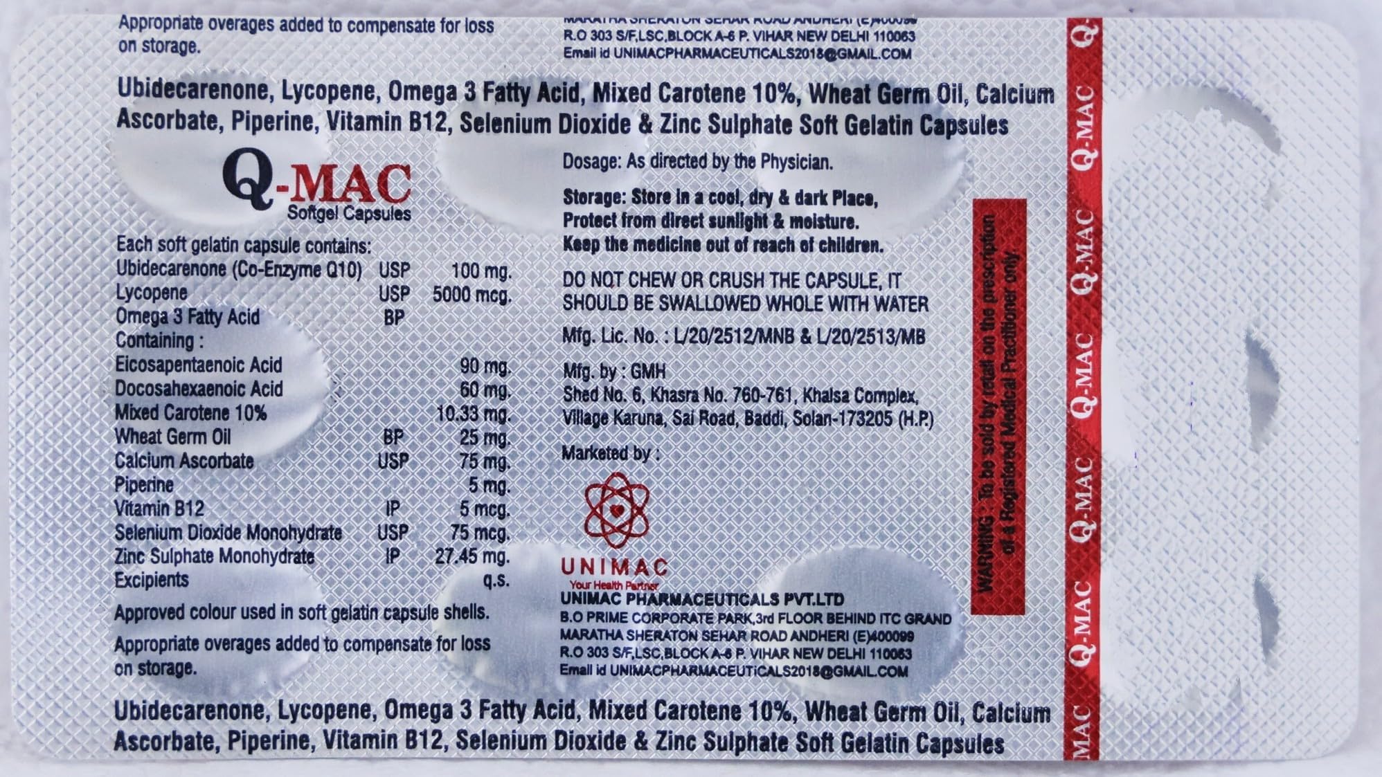 Q - Mac - Strip of 10 Capsules
