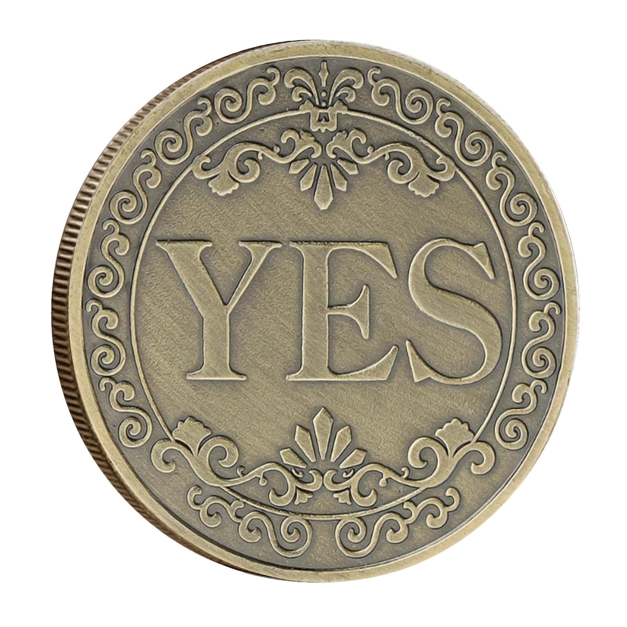 Yes No Challenge Coins Lahviuu Yes or No Decision Coin Commemorative Ornaments Prediction Decision Coins Souvenir Collection Coin, Bronze(Style 1)