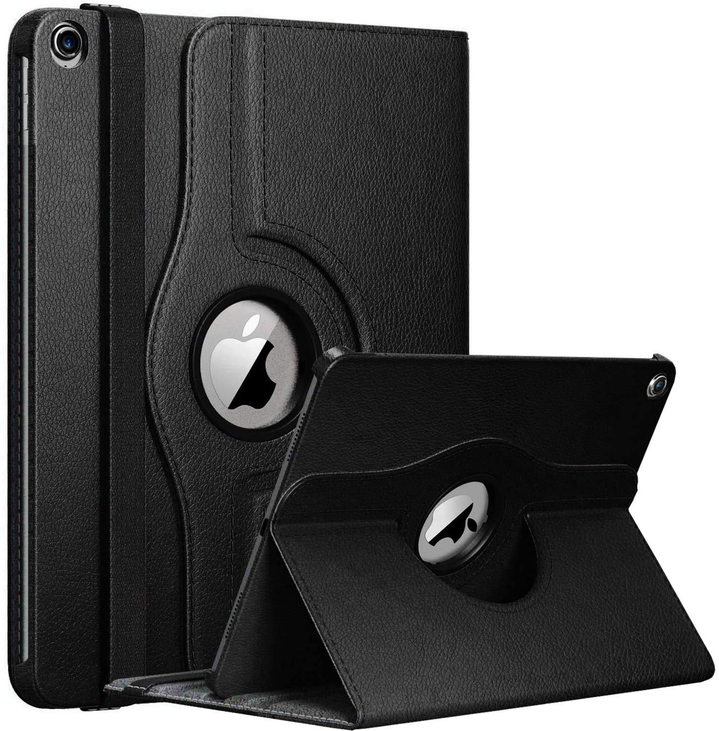 SS Tech Rotation Case For iPad 10.2 Inch {2020},iPad 8 Case,iPad 10.2 2020 case Smart 360° Rotating Premium PU Leather Cover with Retina display and Auto Sleep/Wake function Case With Stylus (BLACK)