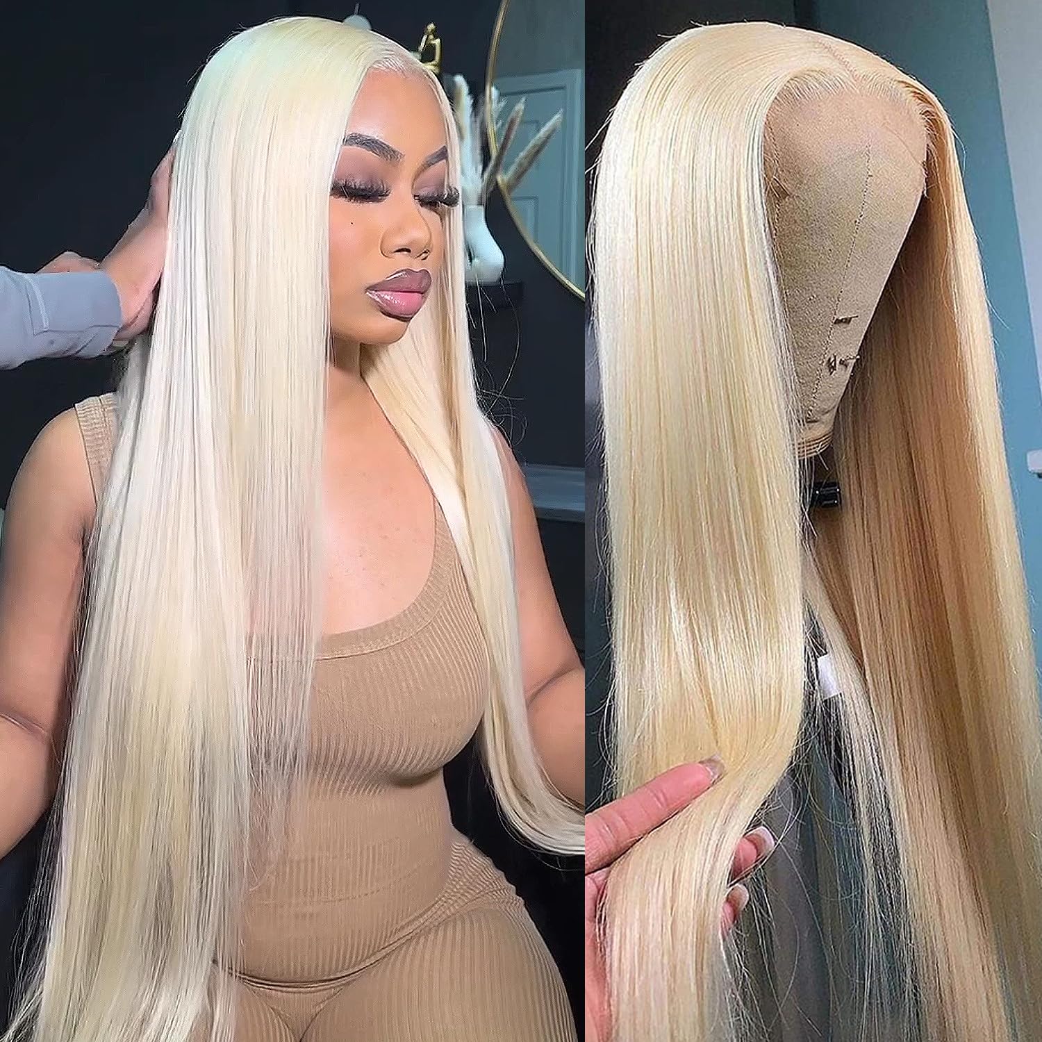 Lemoda 613 Blonde 13x6 Full Lace Frontal Wigs Human Hair Top Quality 15a Virgin Remy Straight HD Lace Frontal Wig 200 Density Straight Blonde Lace Front Wigs Hu