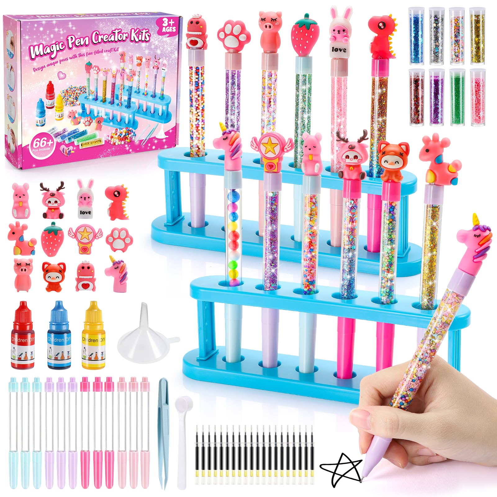 Laboratorio Delle Penne, Fabbrica delle Penne 66+ Pezzi Regalo Bambina 5-12 Anni, Creativi Giochi Bambina 5-12 Anni Cancelleria Bambina Regali Personalizzati Lavoretti Creativi per Bambini Set