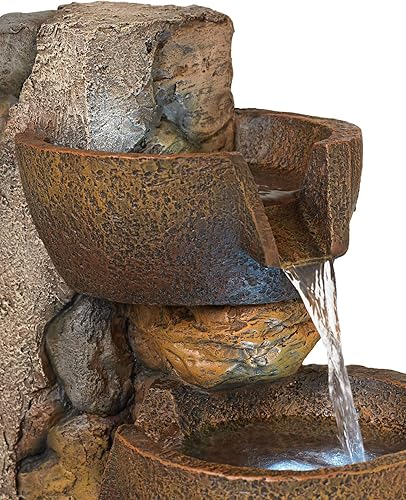 Vista 12 de Casada decorativa con tres contenedores 41 1/2 pulgadas Cuenco en cascada de cuatro