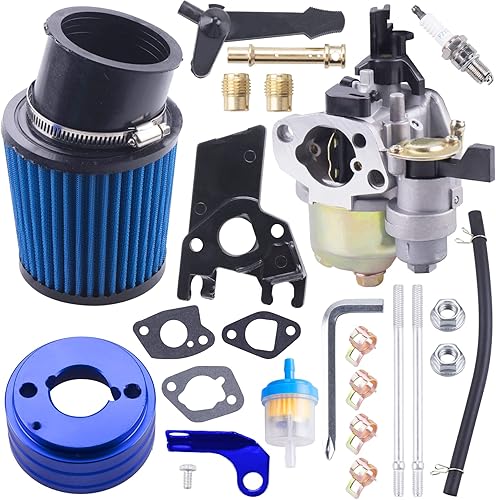 MRELC Kit de bujías de admisión de adaptador de filtro de aire de carburador mejorado de alto rendimiento para Predator 212cc 6.5 Hp Honda Gx160