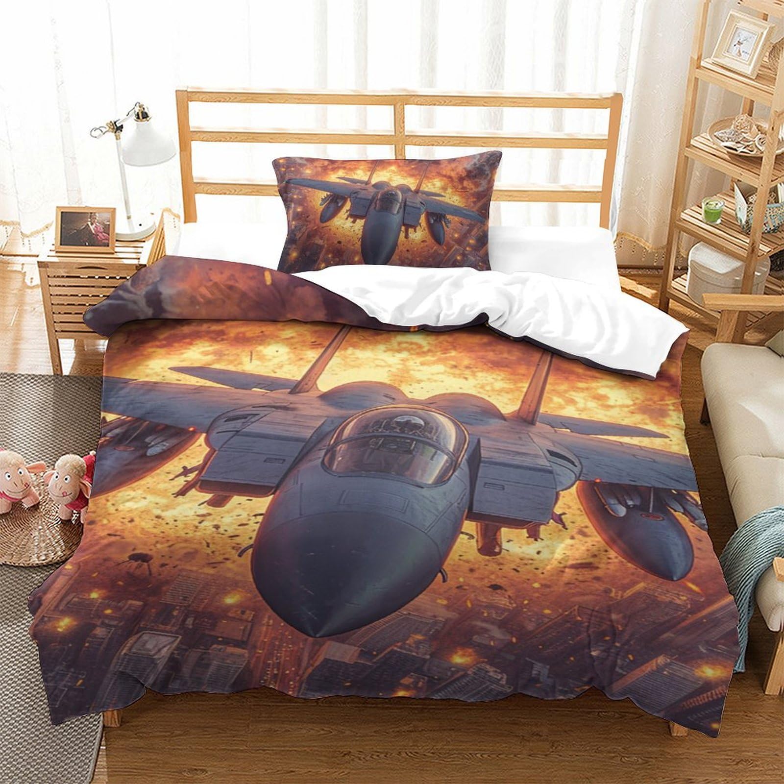 Sets de housses de couettes avions 3D, le cadeau parfait pour lit d'enfant 1 place