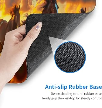 Horse Gaming Mouse Pad Large Desk Mat Extended Mousepad XXL Waterproof Keyboard Pads with Stitched Edges Non-Slip Rubber Base for Game Office Home Decor 31.5x11.8