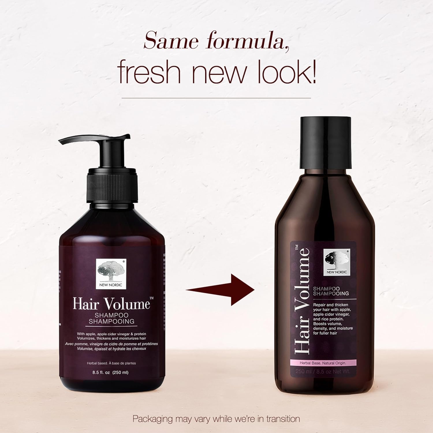 New Nordic Hair Volume Shampoo, Herbal Recipe for Thicker Fuller Hair, Vegan, Clean Ingredients, 8.5 Fl Oz