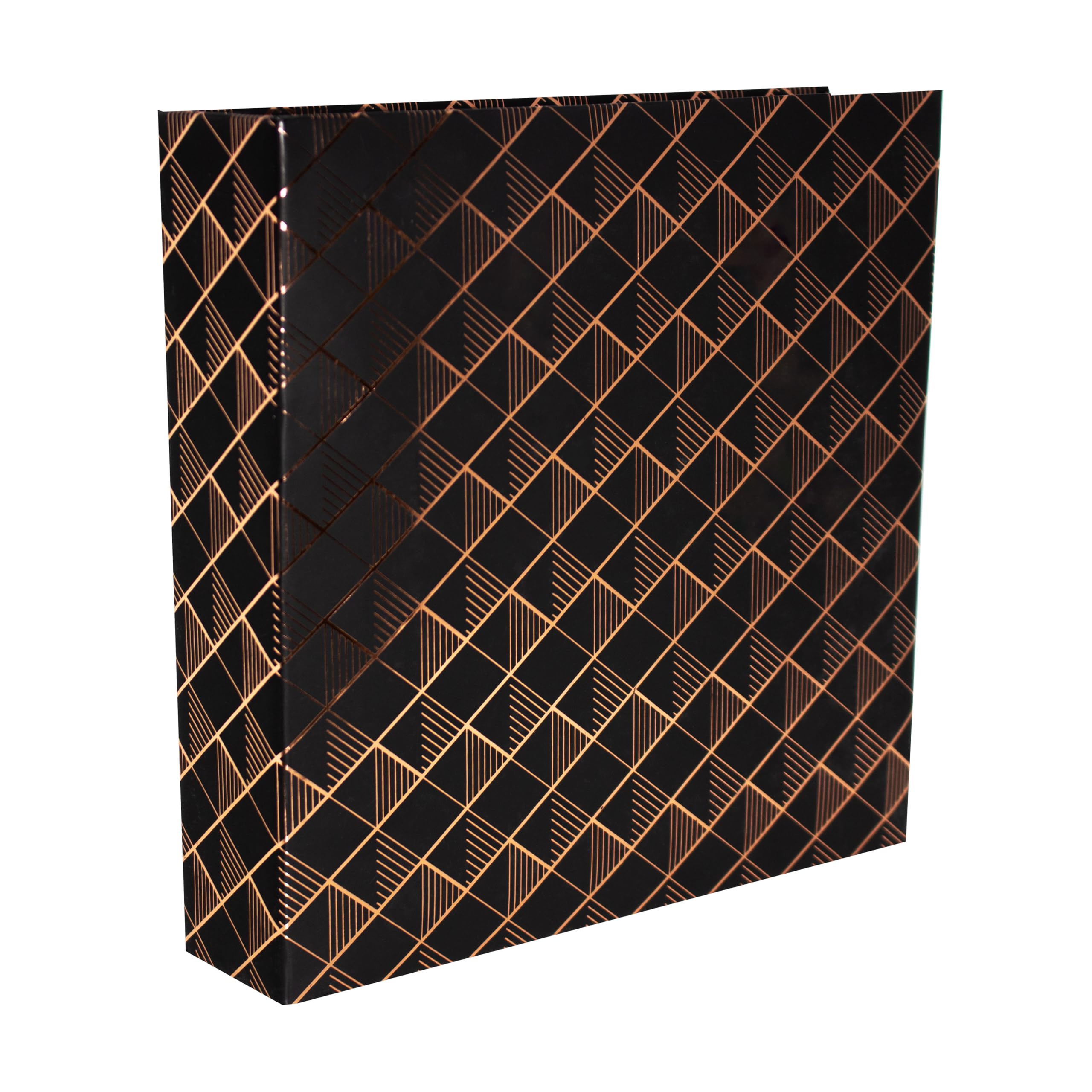 Kenro Grafton Series Black and Gold Geometric Design Memo Photo Album for 200 Photos 6x4 Inch / 10x15cm With Slip-in Pages - GT201B